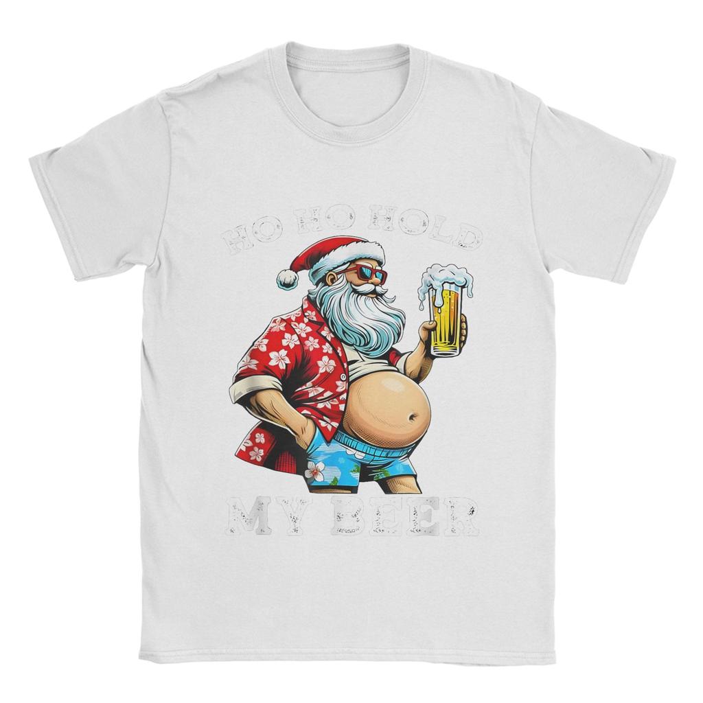 Christmas and beer T Shirts for Men 100% Cotton Novelty T-Shirt Round Collar Tee Shirt Short Sleeve Clothing Graphic