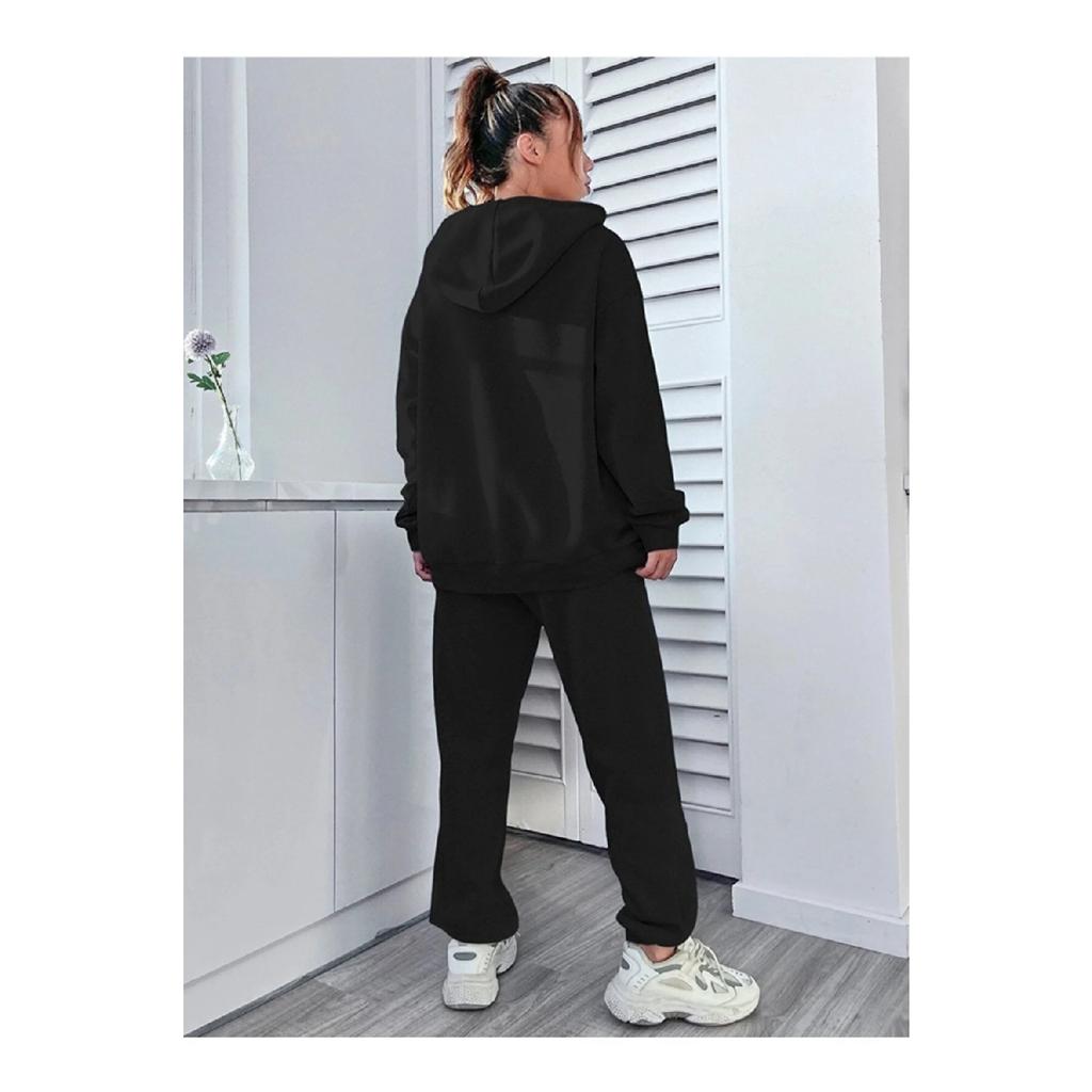 Сезонный спортивный костюм Carslon с капюшоном и комбинированным низом и верхом с принтом