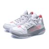 Li Ning Wowls Shock Absorbing Non-Slip Wear-Resistant Mid-Top Basketball Shoes Men Basketball Shoes White Gray ABBQ007-4