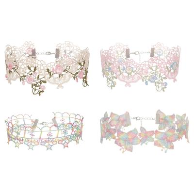 Элегантное кружевное ожерелье-воротник с красочным ажурным узором, стильное кружевное колье-чокер для женщин, подростков и дам