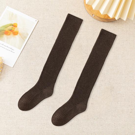 1 пара женских зимних чулок, толстые вязаные теплые однотонные эластичные противоскользящие, уютные, впитывающие пот, противоусадочные, мягкие женские носки без запаха с высокой трубкой