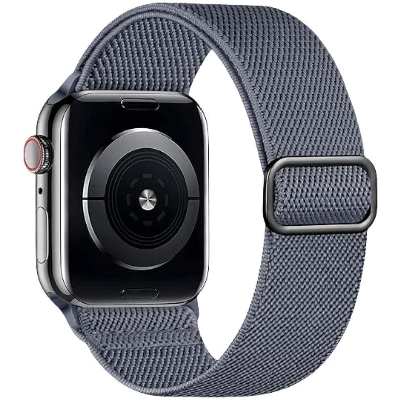 Плетеный нейлоновый эластичный ремешок для Apple Watch с регулируемой пряжкой-слайдером
