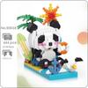 93018 Animal World Panda Sun Sand Beach Mobile Phone Stand DIY Mini Diamond Blocks Bricks Building Toy for Children No Box
