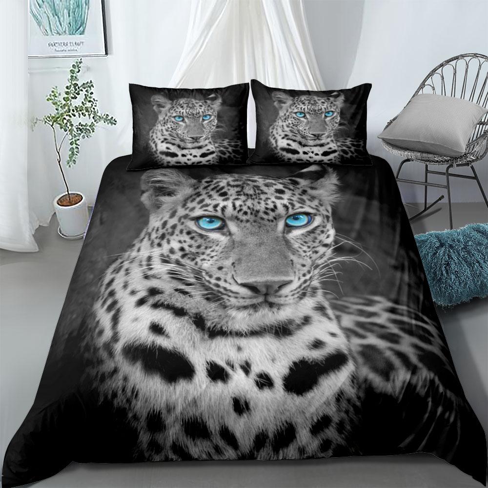 Комплект пододеяльника Snow Leopard для бега Односпальный Двуспальный Размер "Королева" US Двуспальный Полный Кинг-сайз pkm Комплект постельного белья