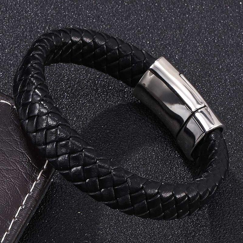 Fashion Men OWL Leather Bracelet Stainless Steel Clasp Fashion Bangles Jewelry Pulseras Hombre