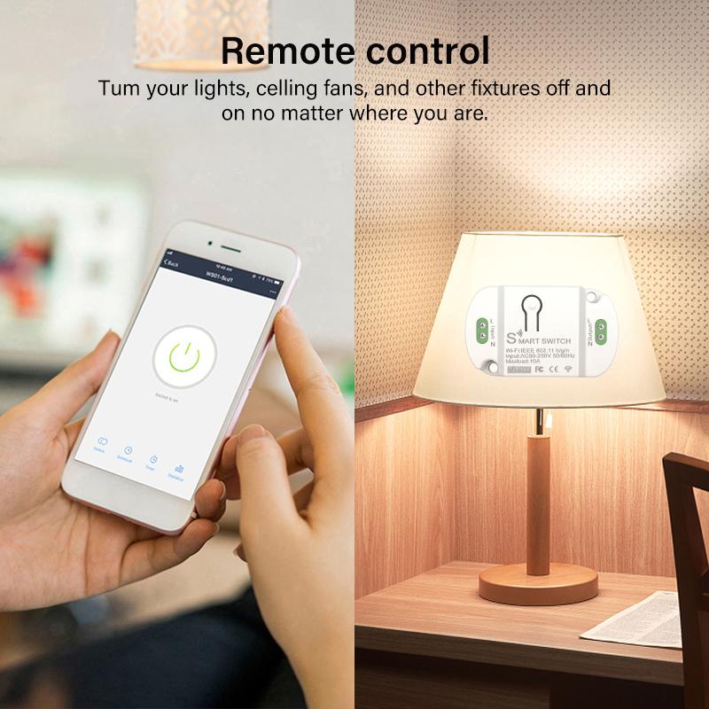Wifi 10a Smart Home Breaker Module Work With Alexa Google Home Smart Switch Mini Smart Life Wireless Switches Timer Tuya