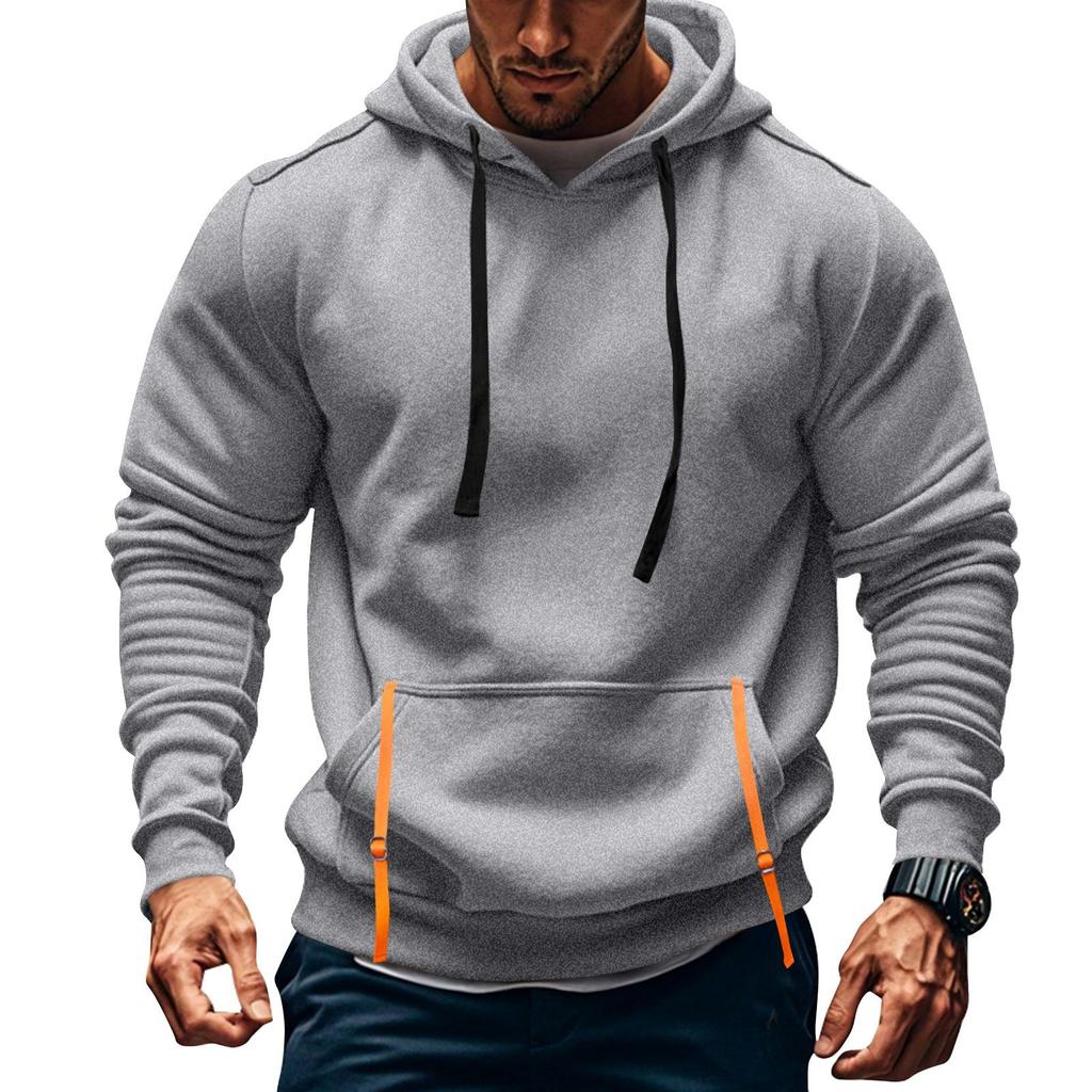 Мужская толстовка с капюшоном на молнии, карманный кардиган, мужская спортивная повседневная толстовка большого размера