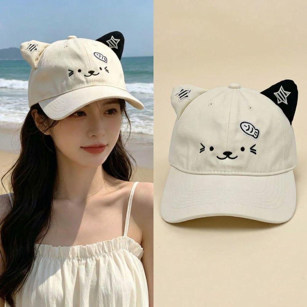 UV Protection Baseball Cap Cat Ears Duckbill Cap Fashion Sun Hat Women Spring Summer