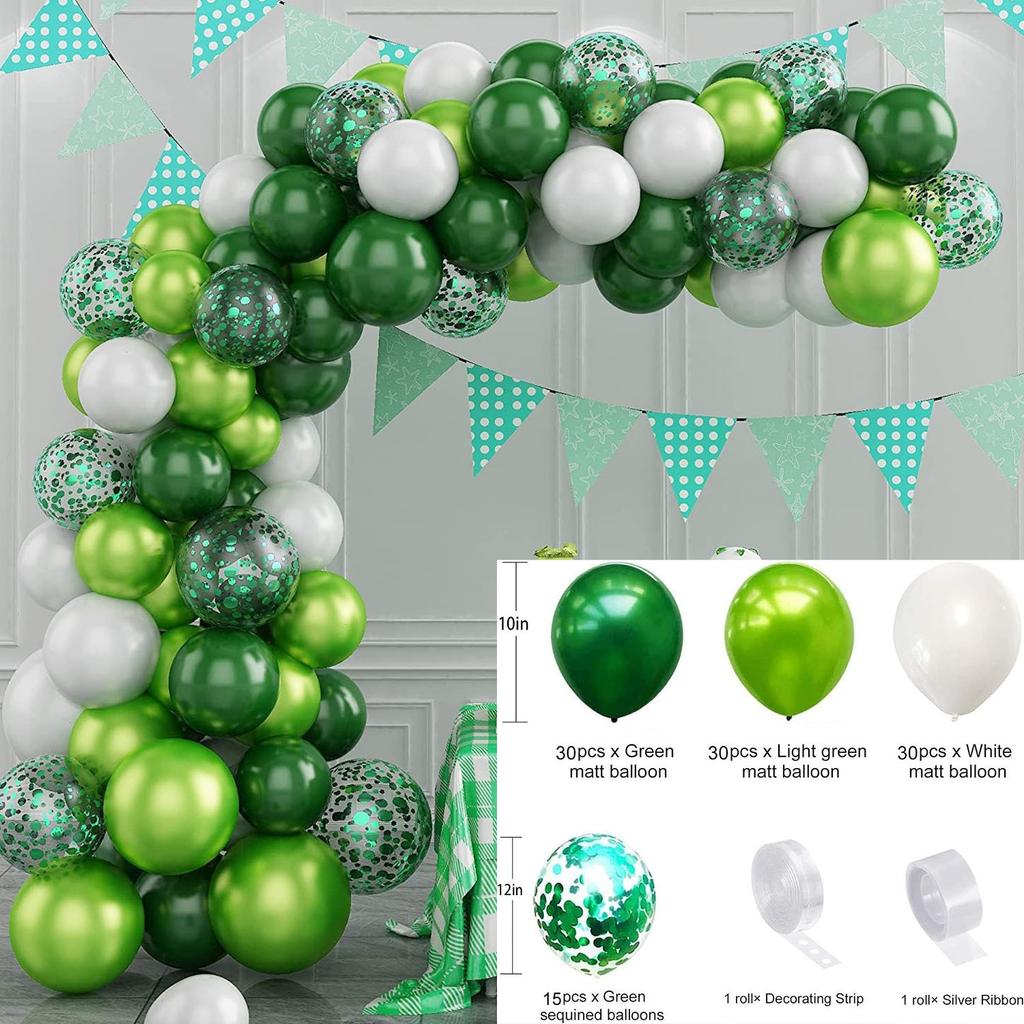 Mori Set Green Latex Balloon Chain Set Vintage Themed Birthday Party Decorative Jungle Set