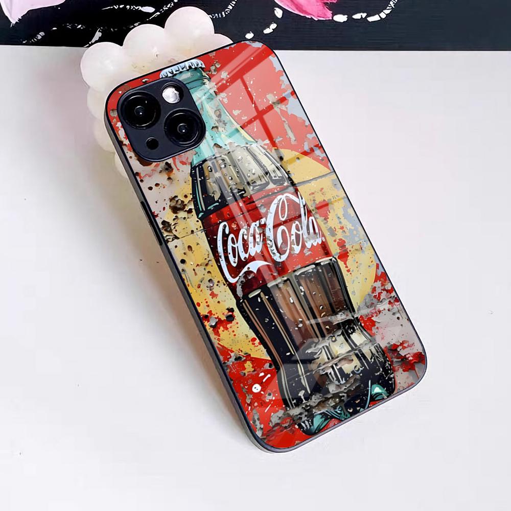 Чехол для телефона A-coca-ES C-colaES Напиток Для IPhone 17 Pro Max 16 15 14 Pro Max 13 11 X Xs Xr 8 7Plus Стеклянная Крышка