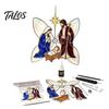 Relaxing Handcraft Gifts Christian Suncatcher DIY Kit, Stained Glass Style Religious Sun Catcher, Gift for Baptism Iridescent Hanging Ornament Window