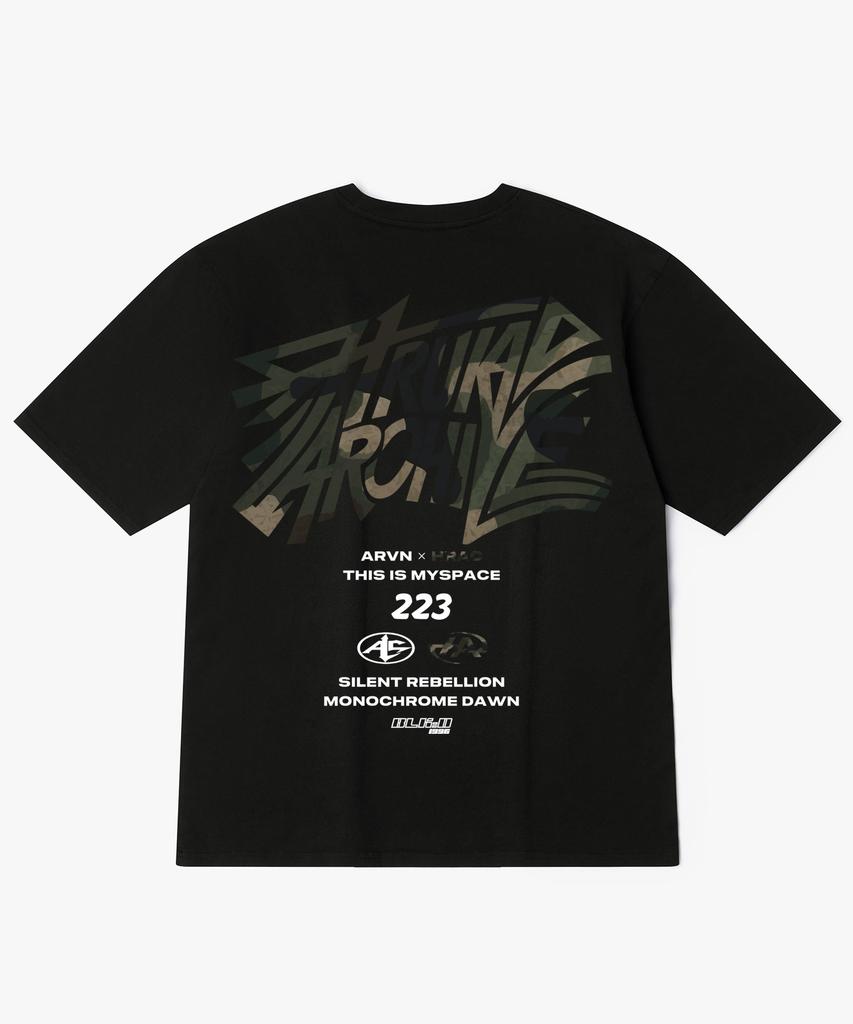 Hilukaakaibeu Кинетическая футболка с коротким рукавом с принтом на спине Multi Camo Logo