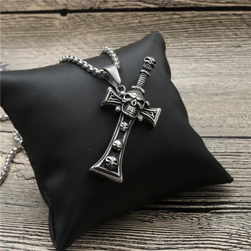 Модный Индивидуальный Ретро Готический Крест Ожерелье Для Мужчин И Женщин Уличный Хип-Хоп Законодатели Моды Универсальный Пе