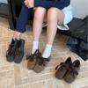 Retro Korean Version Fashion Square Head Single Shoes Women's Shoes Autumn 2025 New Versatile Lace-up Flat Casual Shoes