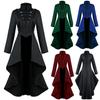 Women's Long Sleeve Lapel Irregular Hem Retro Long Medieval Tuxedo Jacket