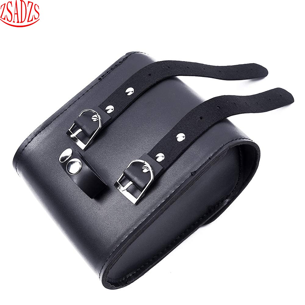 ZSADZS Motorcycle Side Bag Luxury Tool Bag Travel Touring Leather Bag Waterproof Leather (Black)
