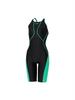 Speedo Flex Sigma New Junior Открытая спина Короткий купальник 1 Соревновательный Размер 130 Купальник, Черный/Мятный,