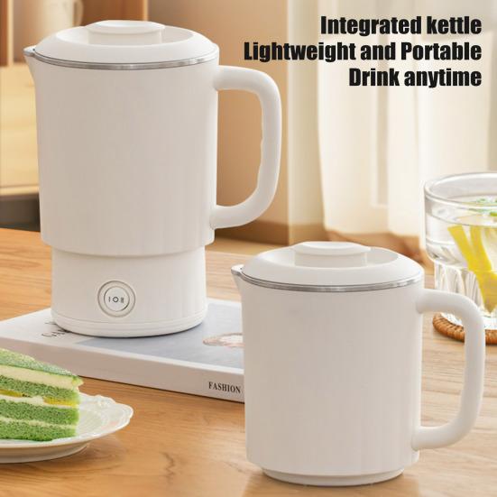 800ml Collapsible Travel Electric Kettle BPA-Free Auto Shut-off Foldable Design Portable 600W Water Boiler Small Kettle