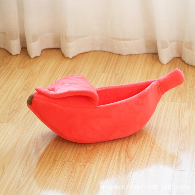 Кровать-банан для кошек, милый кошачий коврик, теплая прочная портативная корзина для домашних животных, питомник, подушка для собак, товары для кошек
