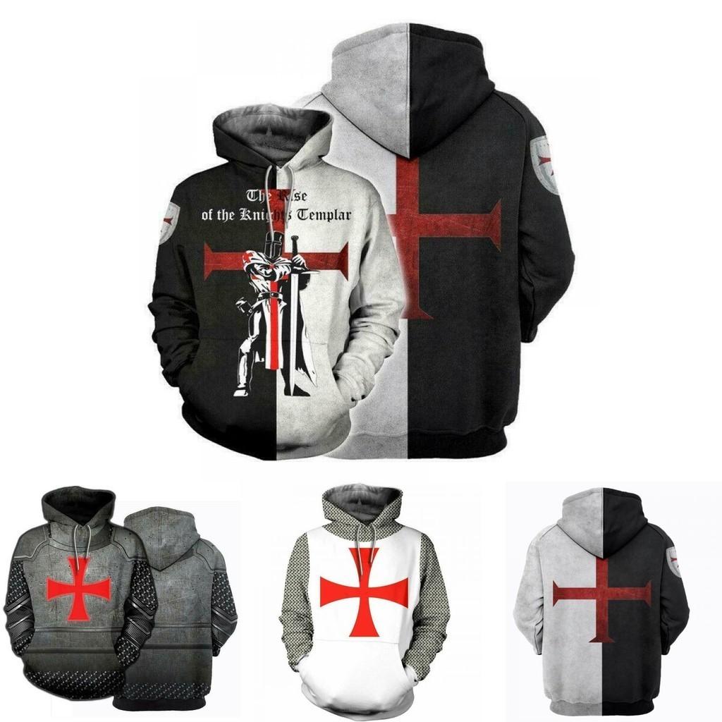 Vibrantly Designed Unisex Knights Templar Cosplay 3d Print Pullover Casual Sweater