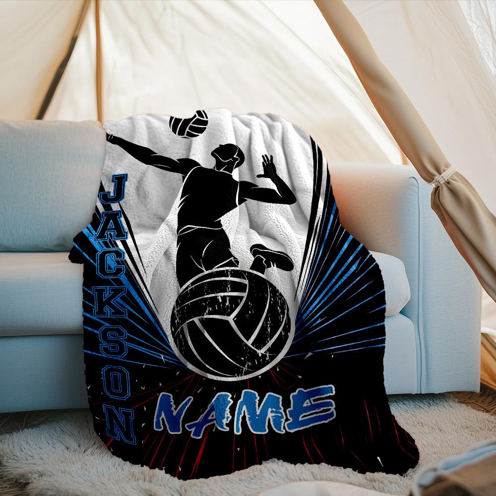 Volleyball Home Customize Your Name Blankets Comfortable Soft Lightweight Multipurpose Blanket For Picnic Sofa Office Bed Living Room Suitable As Gift