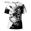 Fashion Beautiful Hockey Sports Men's T-shirts Short Sleeve 3D Printed Street Male Oversized Tops Man Clothing Casual Tees
