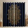 3D Print Black And Gold Mandala Curtain 2 Pieces Free Shipping Thin Curtains Room Boho Luxury Brand Decor Bedroom Living Room