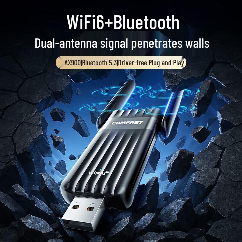 USB-адаптер COMFAST WiFi6 для Wi-Fi и Bluetooth 5.3 с двойными антеннами (Китайская версия)