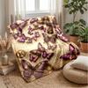 Skulls, Roses, and Butterflies Theme blanket Lightweight Warm Flannel Blanket Decorative Throw Blanket for Home Decoration