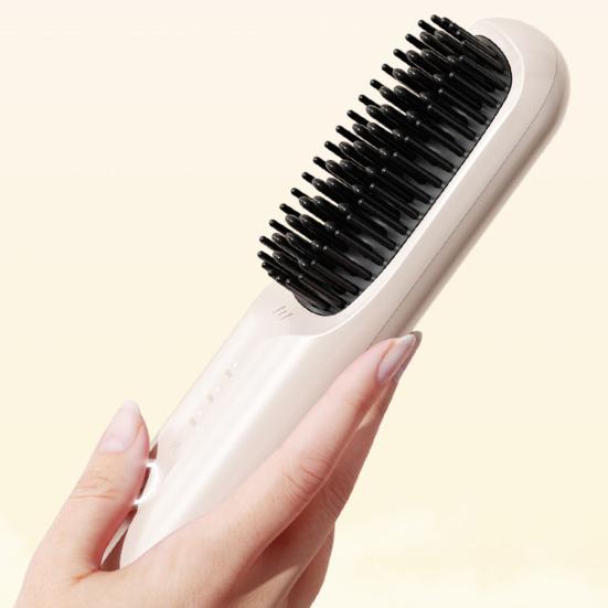 Cordless Hair Straightener Brush 3 Temp Adjustable Fast Heating USB Rechargeable Portable Negative