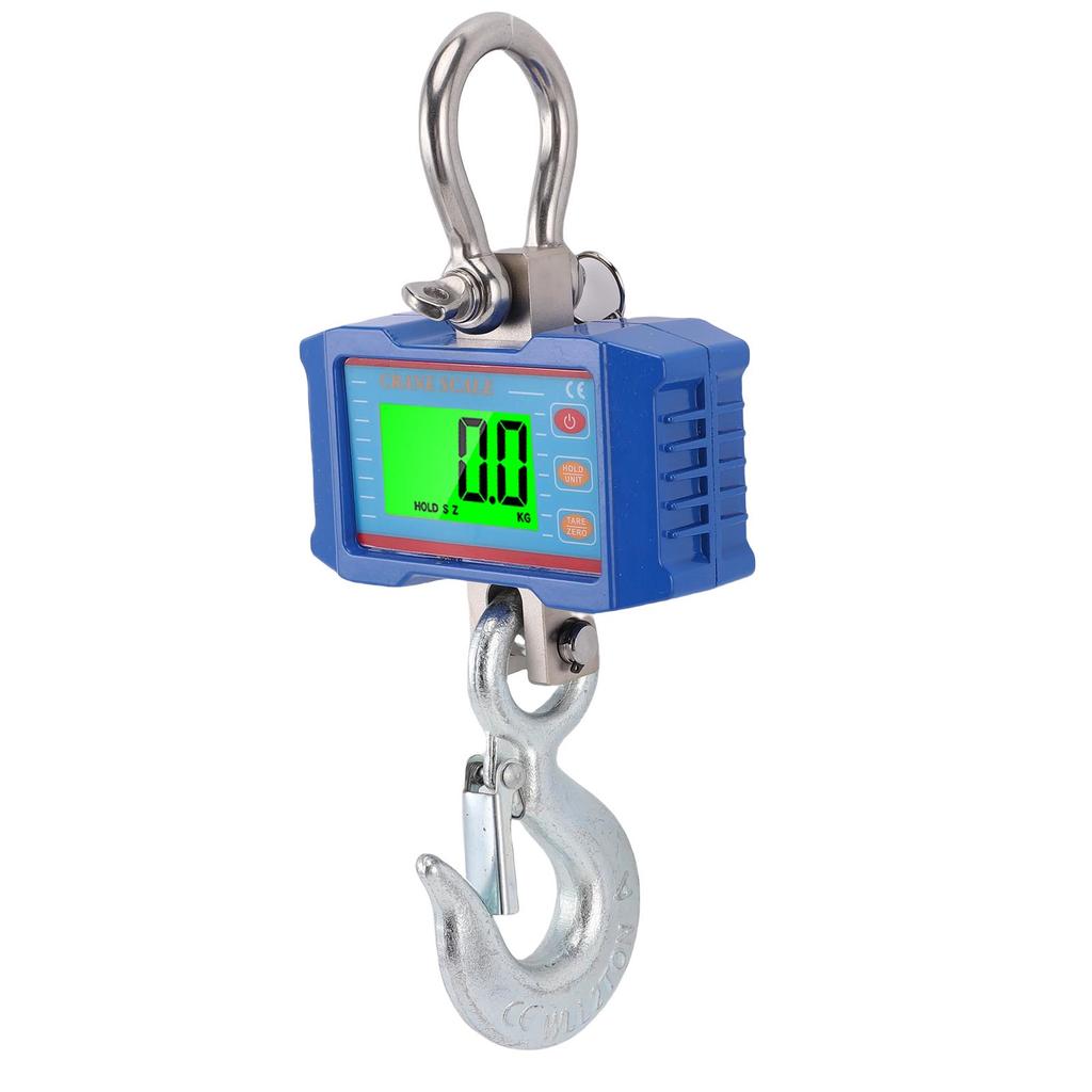 Digital Crane Scale 2000KG 4400lb Accurate with LCD Backlight Remote Unit Switch Data Hold Tare Reset for Industrial
