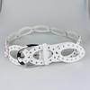 Adjustable PU Leather Waistbands Elliptic Geometry Rivet Waist Belt Cowgirl Waist Belt  Woman/Girls