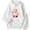 Зимние женские толстовки с капюшоном Anime Anya-Spy X Family Art Printed Sweatshirt Drop Sleeves Pocket Top Strecth warm Funny Woman Streetwear