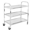 Тележка для обслуживания из нержавеющей стали, 3-ярусная