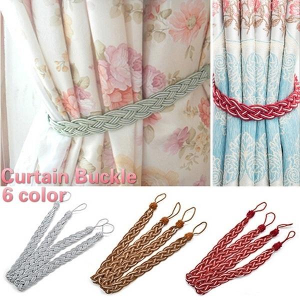 2Pcs/Pair Braided Curtain Tied Rope Decor Lanyard Hanging Tying Bandage Simple Window Drape Door