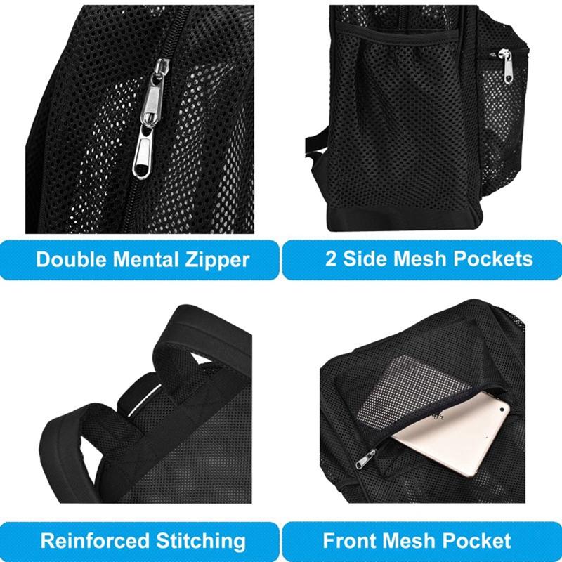 Пляжный сетчатый прозрачный рюкзак сумка для плавания