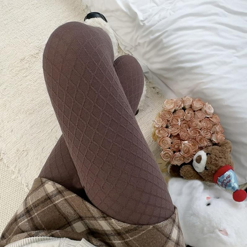 Y2K Стиль Однотонные Сетчатые Колготки Женские С Высокой Посадкой Эластичные Облегающие Теплые Колготки Весна Осень Уличная Одежда Колготки Чулок 2026