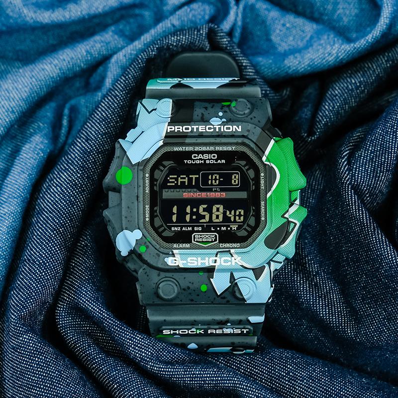 Casio G-Shock 40-летие Ограниченная серия Солнечные ударопрочные кварцевые часы Ремешок из смолы Мужские часы Черные GX-56SS-1PR