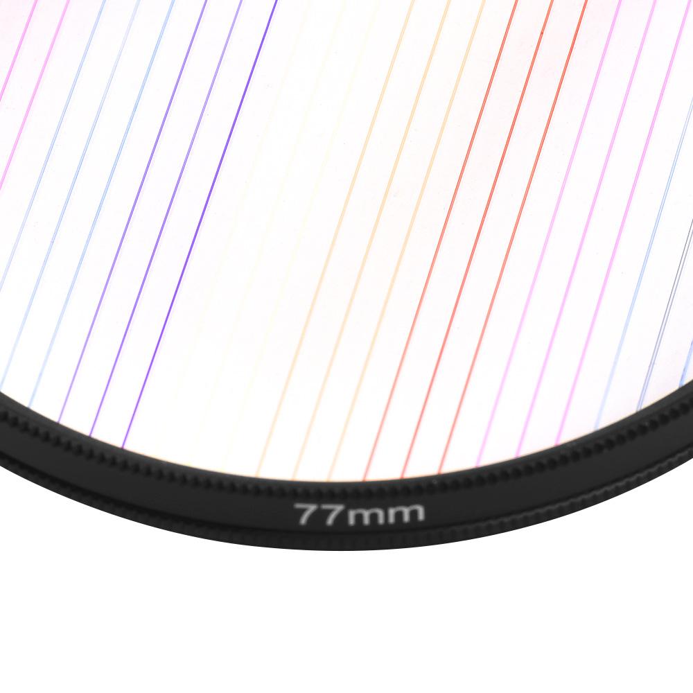 77mm Rainbow Streak Lens Filter Special Effects Anamorphic Optical Glass Filter for DSLR Cameras