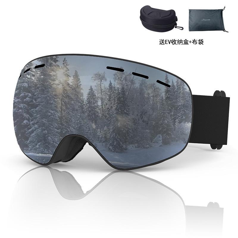 New spherical ski goggles for men and women, double-layer anti-fog ski goggles, outdoor cylindrical snow goggles