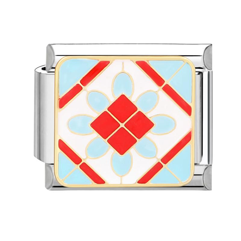 Модные цветы Глаза дьявола Сердце Бабочка Вишня Итальянские шармы из нержавеющей стали Подходят для браслета 9 мм Циркон DIY Изготовление Подарки