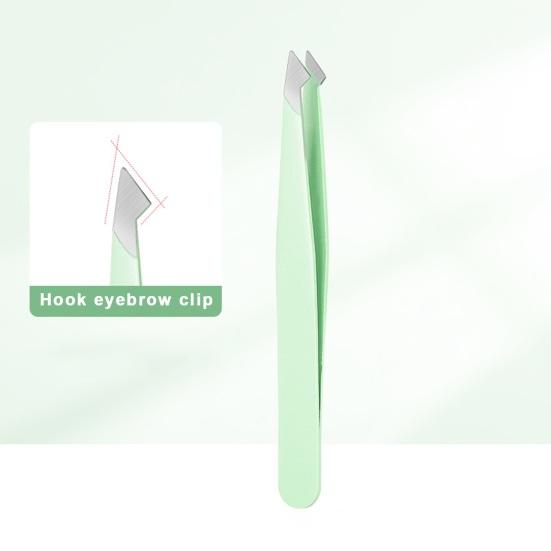 4 шт., пинцет для бровей из нержавеющей стали с чехлом из искусственной кожи, плоский косой кончик, прецизионный пинцет для лица, бровей, волос в носу, женский инструмент для макияжа