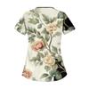 Женская повседневная рабочая одежда с короткими рукавами и наклонным воротником с принтом и двойными карманами
