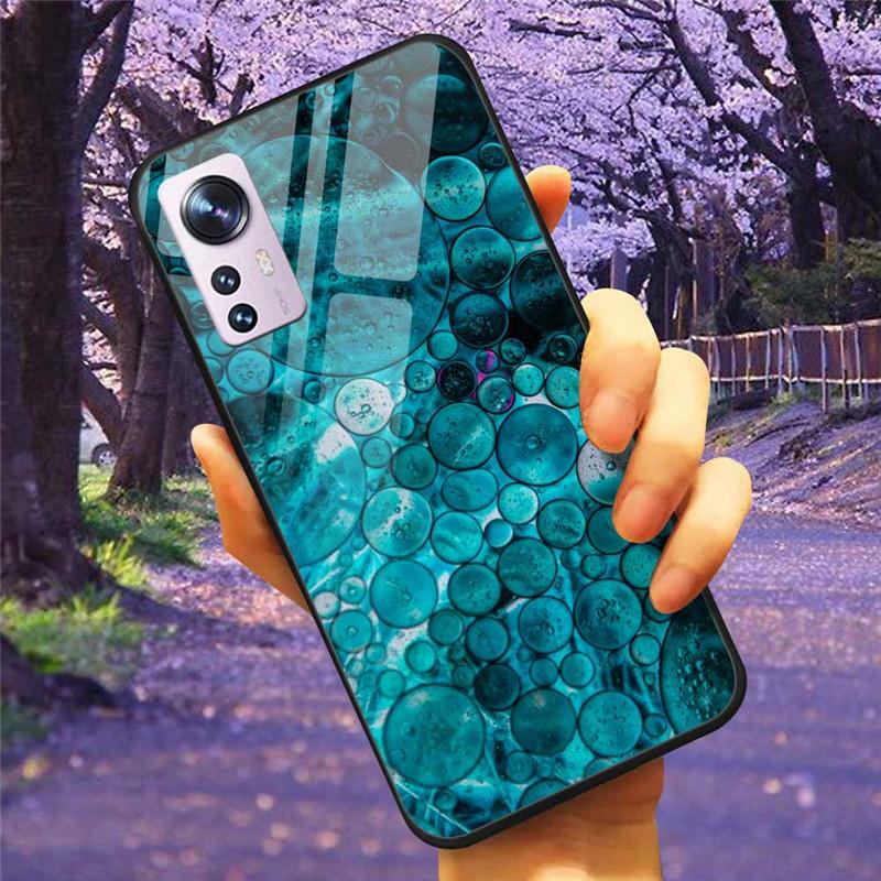 Чехол для Xiaomi 12X 12 Pro Закаленное Стекло Звездный Мрамор Жесткая Задняя Крышка для Чехлов Xiaomi Mi 12 / 11 Lite 5G Роскошный Защитный