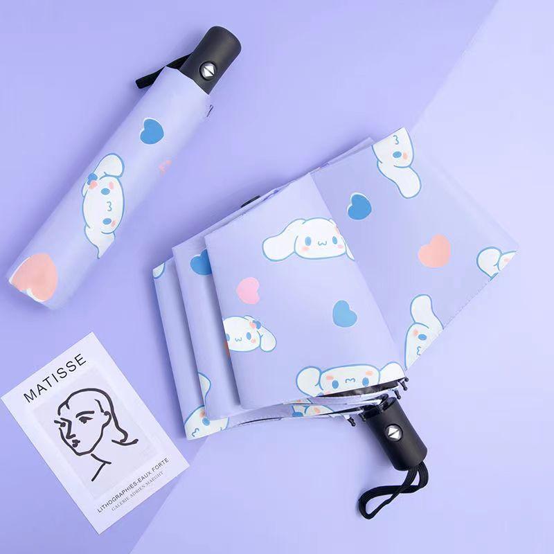 Детский автоматический зонт от дождя, ветрозащитный складной зонт с черным покрытием, анти-УФ-зонт, милый зонтик для мальчиков и девочек