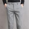 Summer Thin Plaid Pattern Formal Dress Pants Men Slim Business Work Office Party Korea Skinny Casual Trousers Male