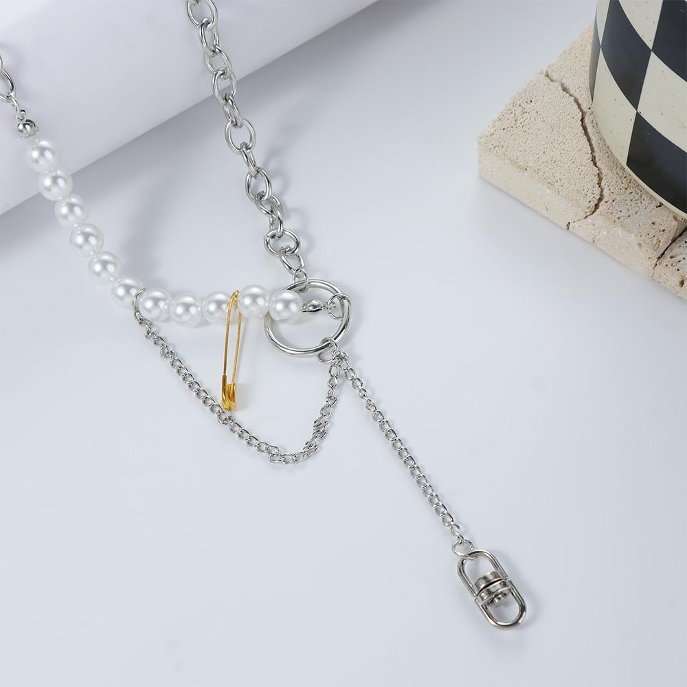 Жемчужное ожерелье на ключицу, женское ожерелье на ключицу в корейском стиле, мужское ожерелье в стиле панк