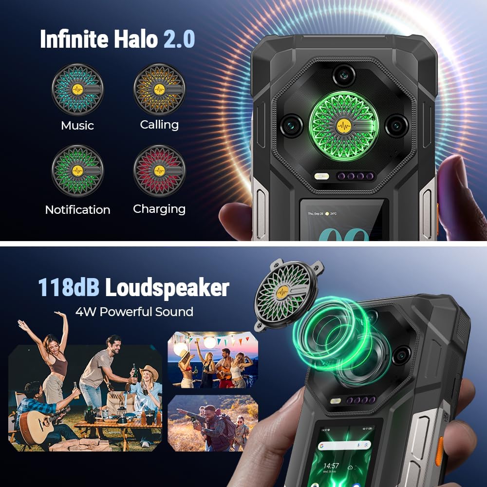 Ulefone Armor 33 Pro 5G Двухэкранный защищенный телефон, 6,95" FHD, 25500 мАч, 32(16+16)GB 512 ГБ, Динамик 118 дБ