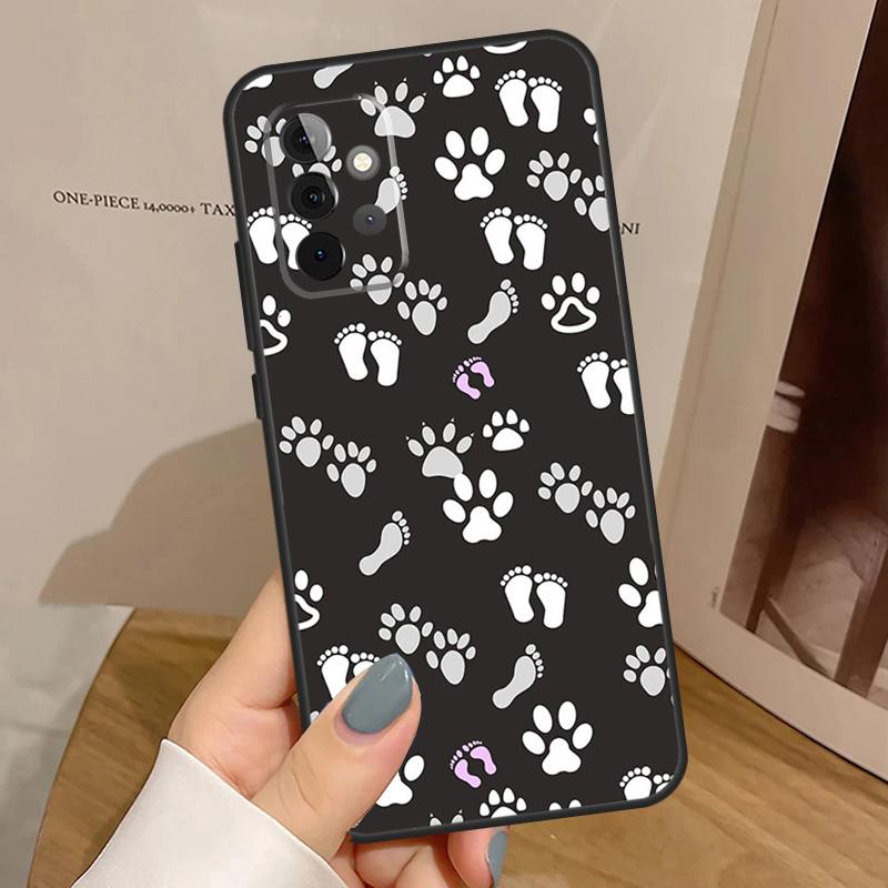 Dog foot print Paw Colorful Pattern Phone Case For Samsung Galaxy A32 A52 A12 A53 A33 A23 A13 A54 A34 A14 A51 A15 A25 A35 A55