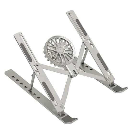 Подставка для ноутбука из алюминиевого сплава с вентилятором для отвода тепла, портативная, складная, легкая, сверхпрочная, металлическая, настольная, держатель-подставка для планшетного компьютера